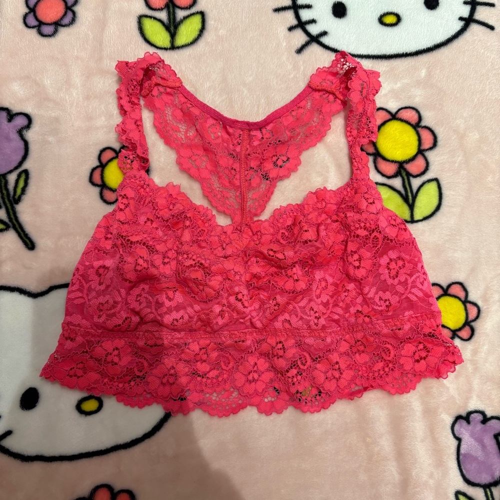 Bright Pink LA SENZA Lace Bralette
